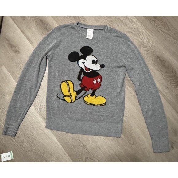 Disney Mickey Mouse Gray Sweater, Size Medium, Official Licensed Merchandise - Picture 4 of 5